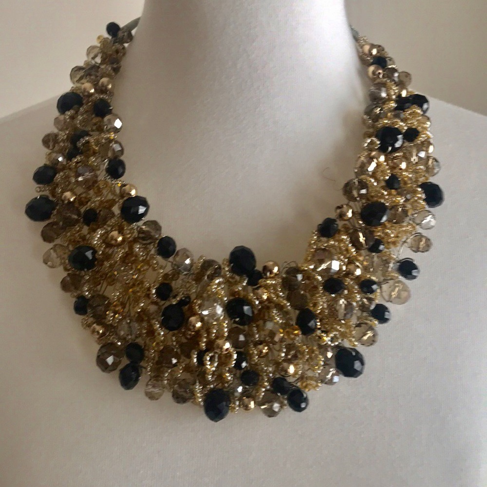 Aldo gold tone and black necklace